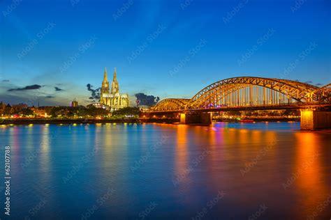 Cologne at night Stock Photo | Adobe Stock