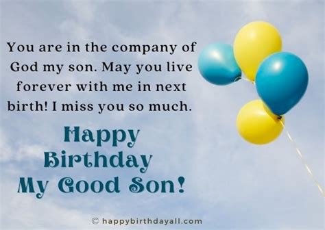 30 Heart Touching Happy Birthday In Heaven Son Wishes