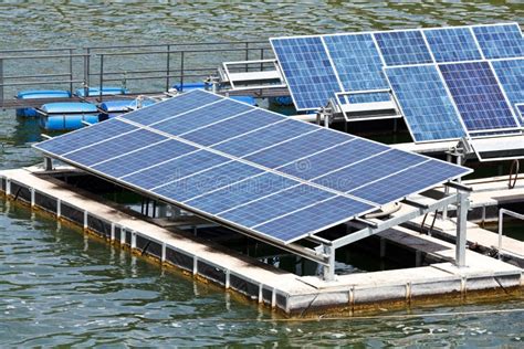 Solar Panels On The Water Stock Image Image Of Photocell 27322523