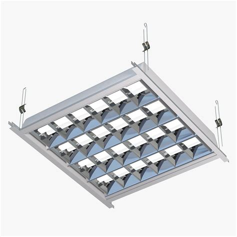 LED Grid Ceiling Light ON 3D Model 24 3ds Blend C4d Fbx Max Ma