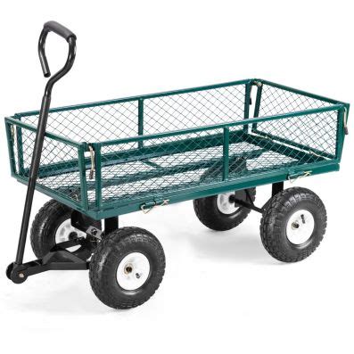 Carrello Da Giardino Multiuso In Metallo Robusto Carrello Con 4 Grandi