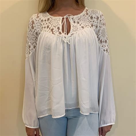 Abercrombie Fitch Women S White Blouse Depop