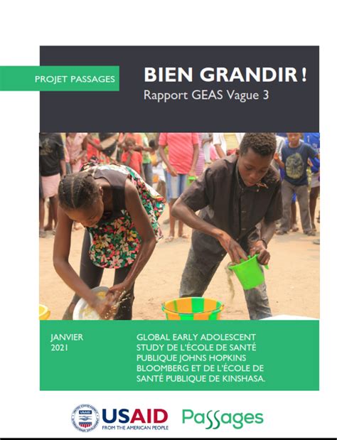 GEAS Bien Grandir Rapport Vague 3 Ecole de Santé Publique de Kinshasa