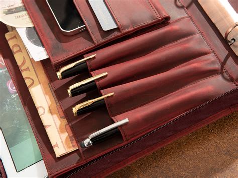 Women Leather Portfolio With Ring Binder Vintage Cowhide Etsy