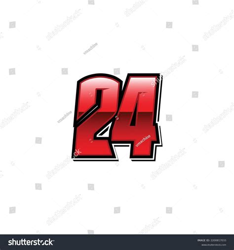 Racing Start Red Number 24 Vector Stock Vector (Royalty Free ...