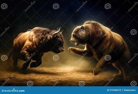 Bull And Bear Battle Stock Market Market Forecast Generative Ai