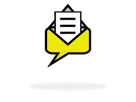 Yellow Message Icon With Speech Bubble And Envolpe Symbol Stock