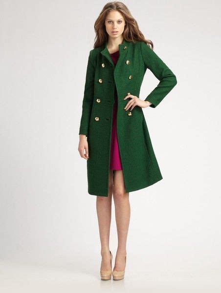 Double Breasted Basillia Coat Lyst To Die For Green Jacket Women