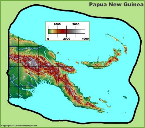 Papua New Guinea Physical Map