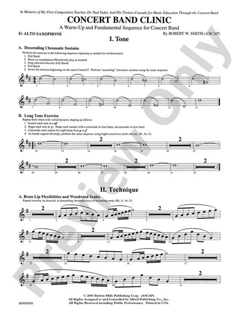 Concert Band Clinic A Warm Up And Fundamental Sequence For Concert