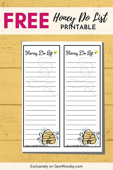 Honey Do List Template - HONEYSG