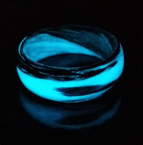 Carbon Fiber Black and Blue Marbled Glow Ring | CORE CARBON RINGS