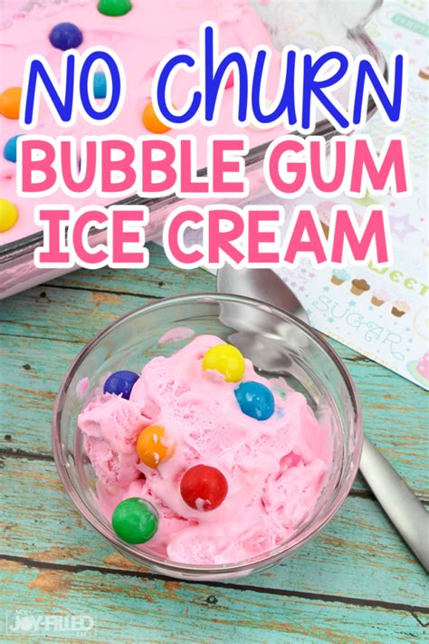 No Churn Bubble Gum Ice Cream