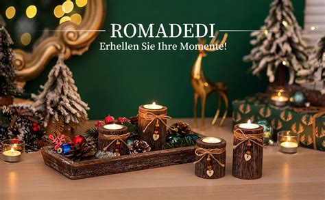 Amazon De Romadedi Kerzenhalter Adventskranz Holz Herbst Dekoration