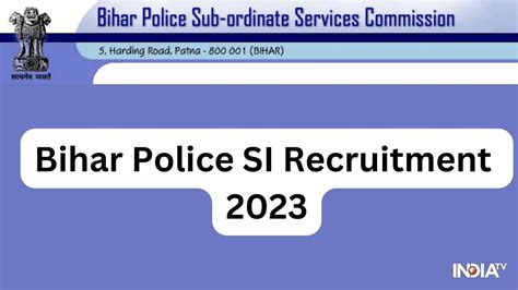 Bihar Police Si Recruitment Apply For Sub Inspector