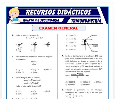 Problemas De Trigonometria Para Quinto De Secundaria Recursos 2023