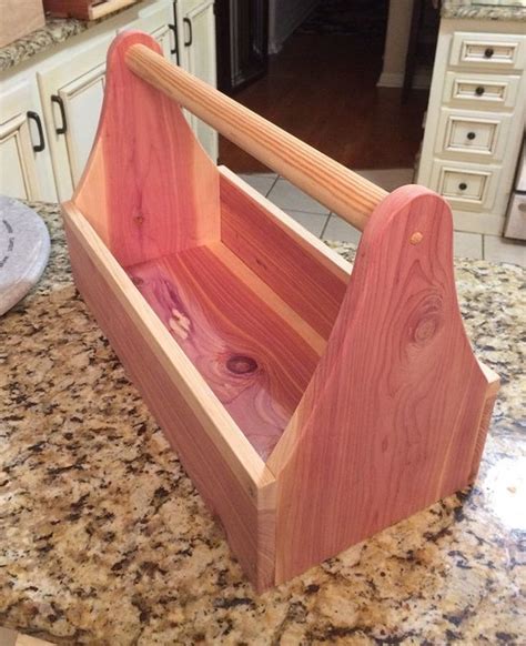 Cedar Wood Tool Box Tool Tote Tool Caddy Garden Tote Etsy Wood Tool