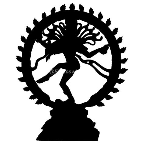 Dancing Shiva Lord Nataraja Nataraja silhouette outline cutout black ...