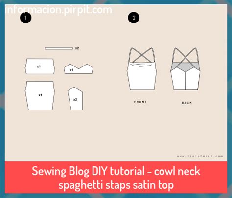 Sewing Blog DIY Tutorial Cowl Neck Spaghetti Staps Satin Top Blog