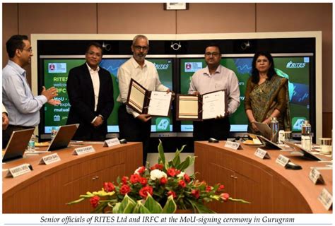 RITES IRFC sign MoU to explore consultancy works रल समचर बयर