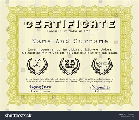 Yellow Certificate Diploma Award Template Superior Stock Vector Royalty Free 1150066340