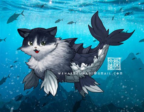 Water Cat By Wenart On Deviantart