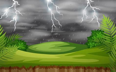 A thunderstorm nature scene 366709 Vector Art at Vecteezy