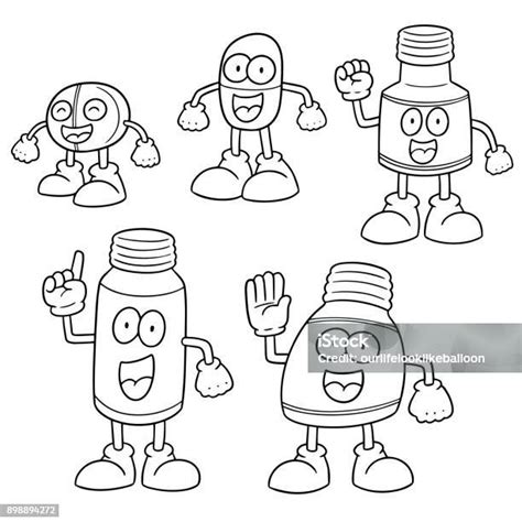 kartun obat ilustrasi stok  gambar  antibiotika