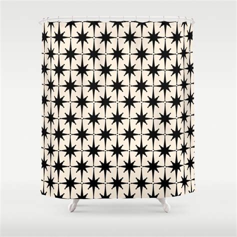 Midcentury Modern Atomic Age Starburst Pattern In Black And Almond