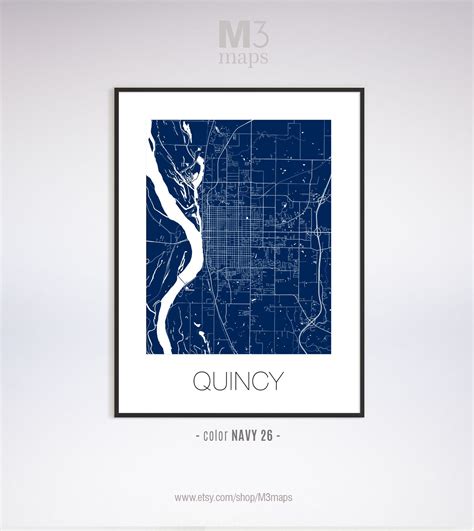 Quincy Illinois Quincy IL map Quincy map Quincy print | Etsy