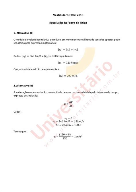 PDF Ufrgs 2015 Resolucao Fisica DOKUMEN TIPS