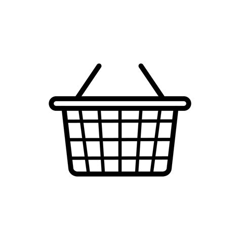Shop Basket Supermarket Black Silhouette Icon. Grocery Store Buy Basket
