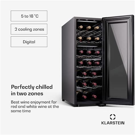 Klarstein Shiraz 18 Duo Chladnička na víno 53 l 18 fliaš 18 fliaš