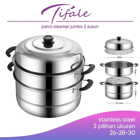 Jual Tifale Panci Susun Steamer 2 Susun Stainless Steel Steamer Dimsum