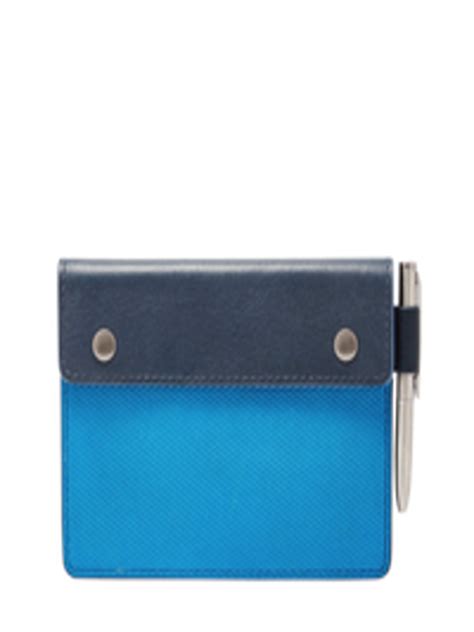 Buy Fossil Men Blue Colourblocked Leather Card Holder With Pen