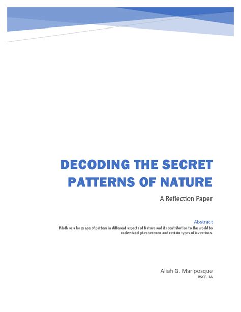 Reflection Paper-agm - About how geometry and other patterns help us