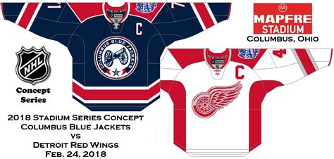 2018 Stadium Series Uniform Concept Columbus Blue Jackets Vs Detroit