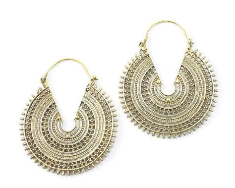 Amazon Mandala Brass Earrings Silver Mandalas Large Earrings