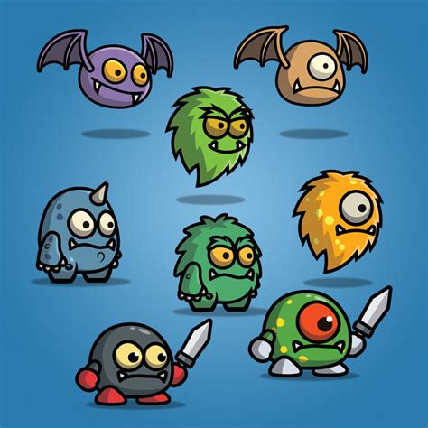 artstation cartoon enemy pack  game assets