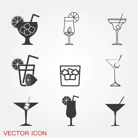 Cocktail Icons Set 2394056 Vector Art At Vecteezy