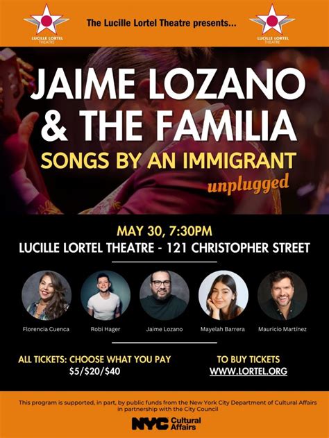 Jaime Lozano and the Familia - Lucille Lortel Theatre