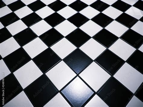 Black And White Checkered Floor Tiles Background Race Marble Floor