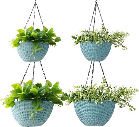 Amazon Meanplan 4 Pcs Self Watering Hanging Planter Indoor 6 5