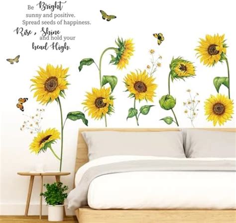 Sunflower Wall Stickers Holengs Inspirational Quotes