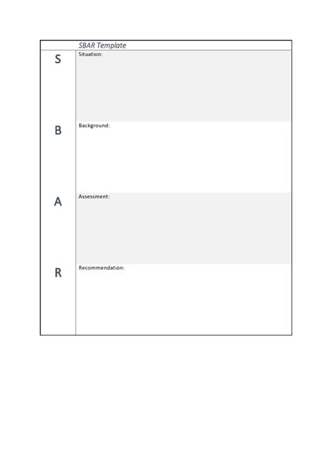 Blank Sbar Templates Word Pdf Templatelab