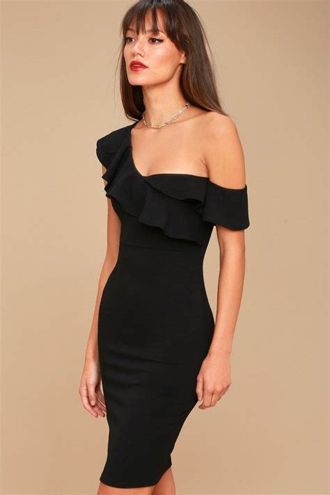 Give Me A Beat Black Off The Shoulder Bodycon Midi Dress