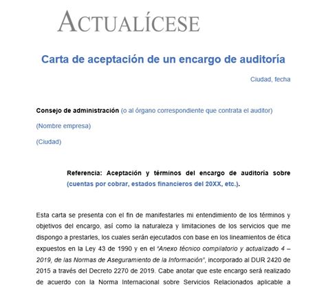 VA22 Carta de aceptacion encargo Actualícese