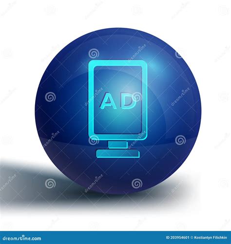 Blue Advertising Icon Isolated On White Background Concept Of