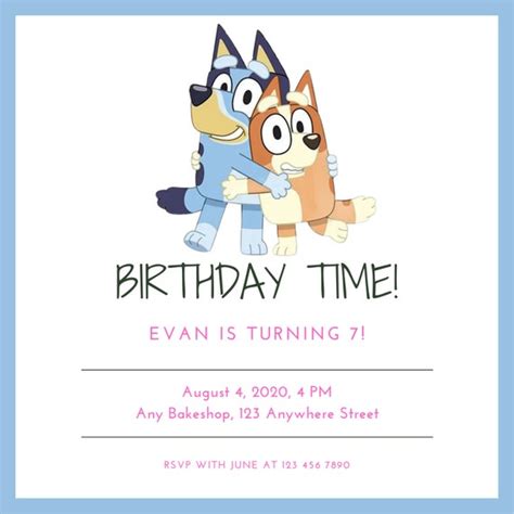 Make Your Own Bluey-Themed Party Invitations, 56% OFF