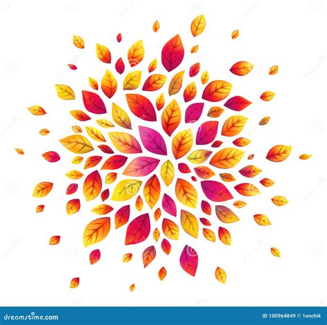 Vector Watercolor Red Autumn Leaves Background Stock Vector